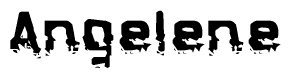 The image contains the word Angelene in a stylized font with a static looking effect at the bottom of the words