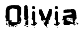 The image contains the word Olivia in a stylized font with a static looking effect at the bottom of the words