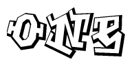 The clipart image features a stylized text in a graffiti font that reads One.