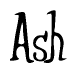 The image is of the word Ash stylized in a cursive script.