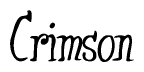 The image is of the word Crimson stylized in a cursive script.