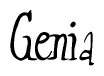 The image is of the word Genia stylized in a cursive script.