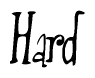 The image is a stylized text or script that reads 'Hard' in a cursive or calligraphic font.