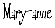 The image is of the word Mary-anne stylized in a cursive script.
