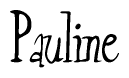 The image is of the word Pauline stylized in a cursive script.