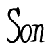 The image is of the word Son stylized in a cursive script.