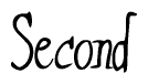 The image contains the word 'Second' written in a cursive, stylized font.