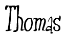 The image is of the word Thomas stylized in a cursive script.