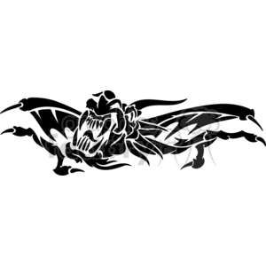 The image is a black and white clipart of a stylized dragon. This design is simplistically executed with bold lines that suggest it is optimized for vinyl cutting or similar applications in signage and tattoos. The art is monochromatic and suitable for vinyl-ready design purposes.