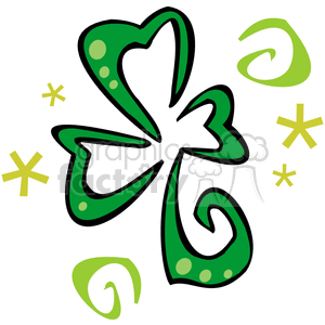 A Green Whimsical Three Leaf Clover