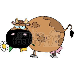 Cartoon Character Cow Different Color Brown