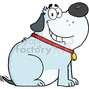 5218-Happy-Fat-Gray-Dog-Cartoon-Mascot-Character-Royalty-Free-RF-Clipart-Image