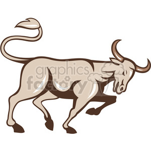 bull standing leg up side