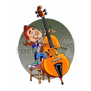 child Viola musician cartoon 