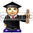 animated person graduating icon