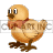 Animated brown baby chick with blinking eyes