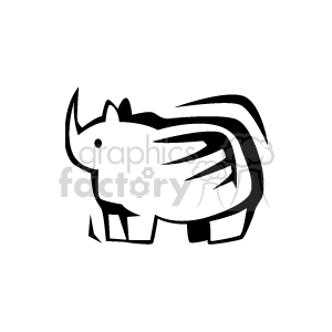 Black and white abstract rhinoceros