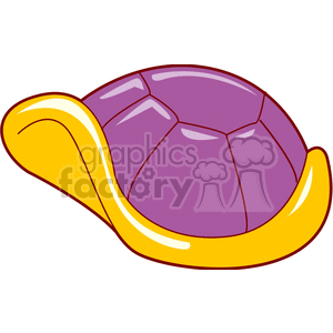The image is a simple clipart of a turtle shell. The shell is primarily purple with a yellow border. It's a stylized representation, likely designed for use in graphics related to animals, especially reptiles.