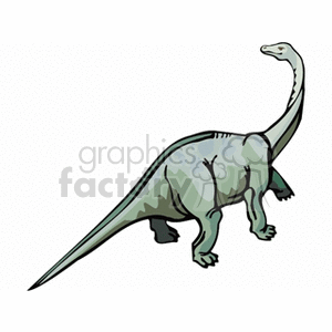 The clipart image depicts a cartoon illustration of a sauropod dinosaur. It has a long neck and tail, and its body structure suggests it's a herbivorous species often seen in illustrations of prehistoric times.