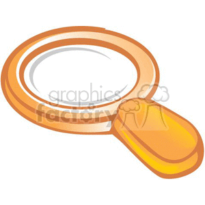 This clipart image features a magnifying glass, which is often used to symbolize search, examination