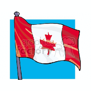 This clipart image features the Canadian flag, recognizable by its iconic red and white color scheme with a red maple leaf in the center. 