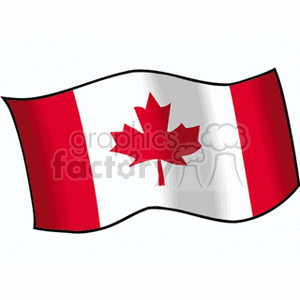 The image features a waving Canadian flag, identifiable by its two vertical red bands on each side and a white square in the middle with a red maple leaf.