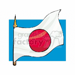 flag of japan in blue background