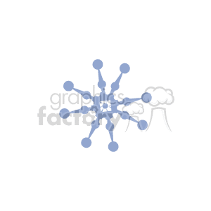 The clipart image depicts a stylized snowflake, which is commonly associated with winter weather and the natural phenomenon of snow.
