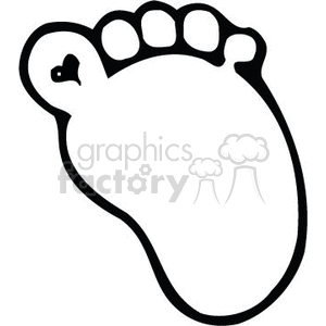 The image is a black and white clipart of a single footprint, which appears to be stylized to represent a baby or a small child's footprint, based on its rounded shape and small size.