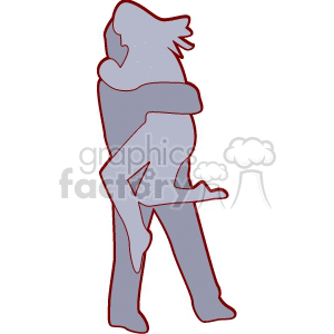 A Silhouette of a Man and a Woman Hugging