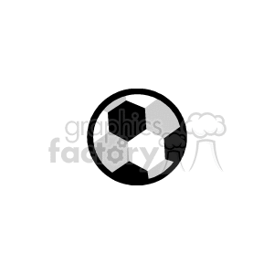The image is a simple clipart representation of a soccer ball, typically consisting of pentagon and hexagon shapes to create the appearance of a traditional black and white football used in the sport of soccer.
