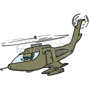 cartoon military helicopter