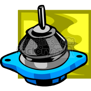 The clipart image shows a stylized representation of a car part, which appears to be a ball joint. It's a component commonly used in the suspension systems of vehicles to provide pivoting movement between the control arms and the steering knuckles, allowing for smooth and controlled wheel motion.