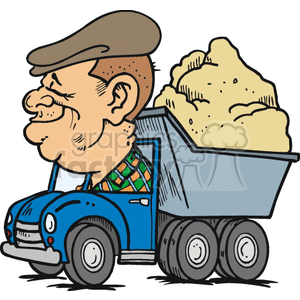 man driving a dump truck