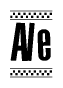 The clipart image displays the text Ale in a bold, stylized font. It is enclosed in a rectangular border with a checkerboard pattern running below and above the text, similar to a finish line in racing. 