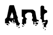The image contains the word Ant in a stylized font with a static looking effect at the bottom of the words