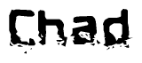 The image contains the word Chad in a stylized font with a static looking effect at the bottom of the words