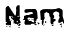 The image contains the word Nam in a stylized font with a static looking effect at the bottom of the words