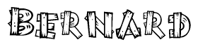 The clipart image shows the name Bernard stylized to look like it is constructed out of separate wooden planks or boards, with each letter having wood grain and plank-like details.