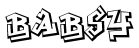 The clipart image features a stylized text in a graffiti font that reads Babsy.