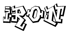 The clipart image features a stylized text in a graffiti font that reads Iron.