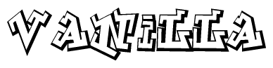 The clipart image features a stylized text in a graffiti font that reads Vanilla.