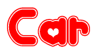 The image is a clipart featuring the word word tag written in a stylized font with a heart shape replacing inserted into the center of each letter. The color scheme of the text and hearts is red with a light outline.