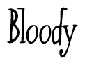 The image contains the word 'Bloody' written in a cursive, stylized font.
