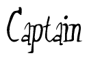 The image is a stylized text or script that reads 'Captain' in a cursive or calligraphic font.