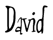 The image is a stylized text or script that reads 'David' in a cursive or calligraphic font.