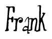 The image is of the word Frank stylized in a cursive script.