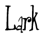 The image is a stylized text or script that reads 'Lark' in a cursive or calligraphic font.