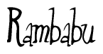 The image contains the word 'Rambabu' written in a cursive, stylized font.