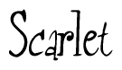 The image is of the word Scarlet stylized in a cursive script.